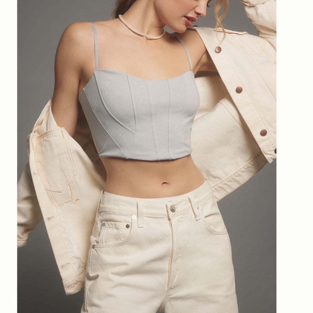 Anthropologie Knit Corset Bustier Cami - Picture 2 of 7